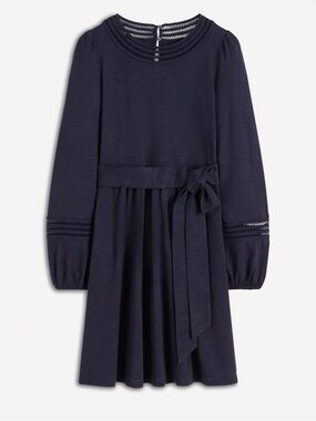 Boden Athina Trim Insert Short Dress - Size 10 - navy
